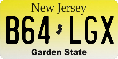 NJ license plate B64LGX