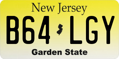 NJ license plate B64LGY