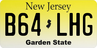 NJ license plate B64LHG