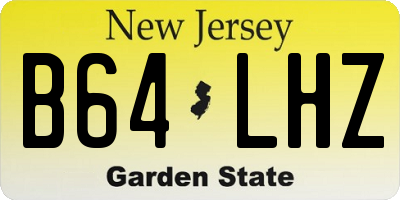 NJ license plate B64LHZ