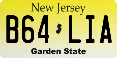 NJ license plate B64LIA