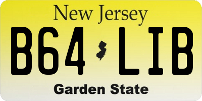 NJ license plate B64LIB