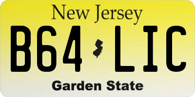 NJ license plate B64LIC