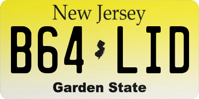 NJ license plate B64LID