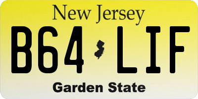 NJ license plate B64LIF