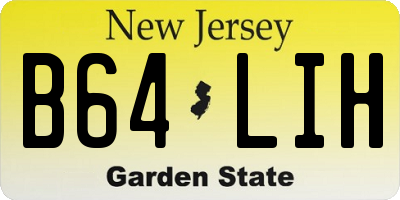 NJ license plate B64LIH