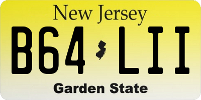 NJ license plate B64LII
