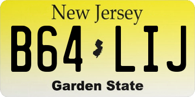 NJ license plate B64LIJ