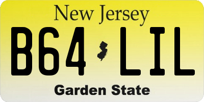 NJ license plate B64LIL