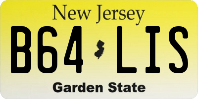 NJ license plate B64LIS
