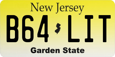 NJ license plate B64LIT