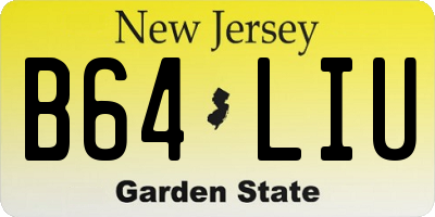 NJ license plate B64LIU