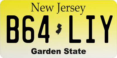 NJ license plate B64LIY