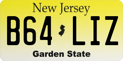 NJ license plate B64LIZ