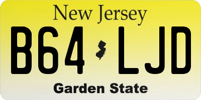 NJ license plate B64LJD