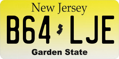 NJ license plate B64LJE