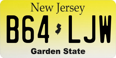 NJ license plate B64LJW