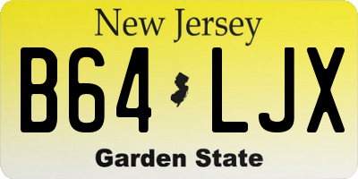 NJ license plate B64LJX