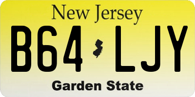 NJ license plate B64LJY
