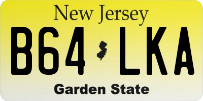 NJ license plate B64LKA
