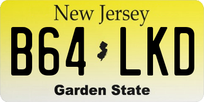 NJ license plate B64LKD
