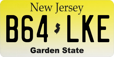 NJ license plate B64LKE