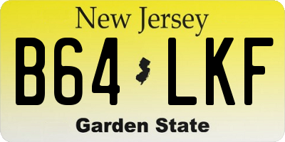 NJ license plate B64LKF