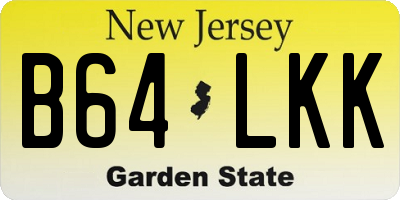 NJ license plate B64LKK