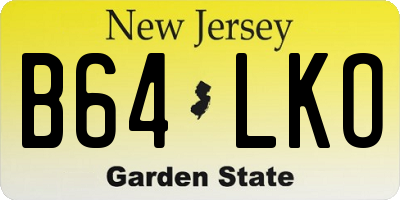 NJ license plate B64LKO