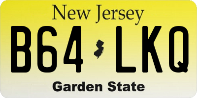 NJ license plate B64LKQ