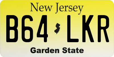 NJ license plate B64LKR