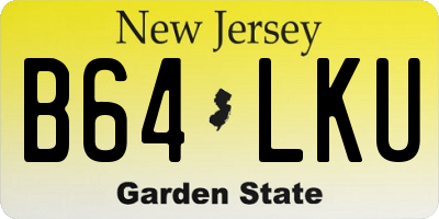 NJ license plate B64LKU