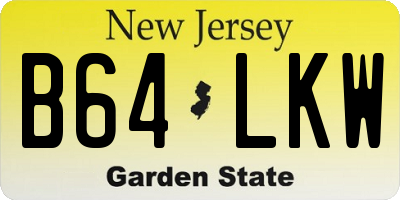 NJ license plate B64LKW