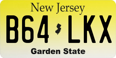 NJ license plate B64LKX