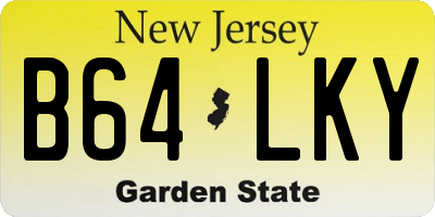 NJ license plate B64LKY