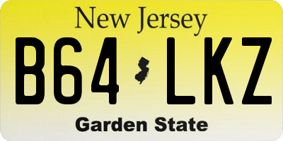 NJ license plate B64LKZ