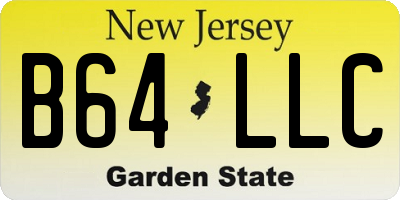 NJ license plate B64LLC