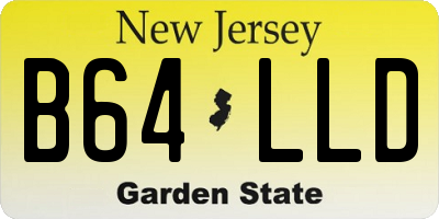 NJ license plate B64LLD