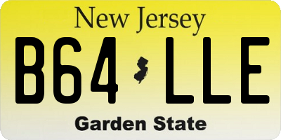 NJ license plate B64LLE