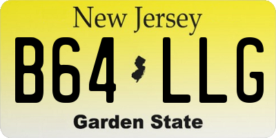 NJ license plate B64LLG