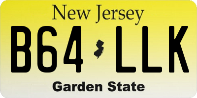 NJ license plate B64LLK