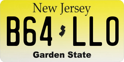 NJ license plate B64LLO