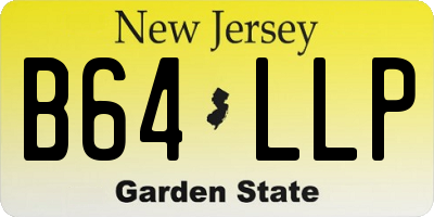 NJ license plate B64LLP