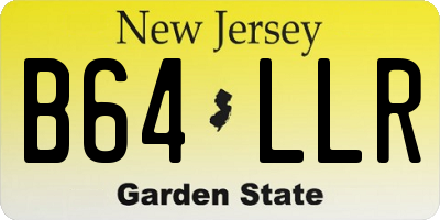 NJ license plate B64LLR