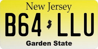 NJ license plate B64LLU