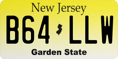 NJ license plate B64LLW