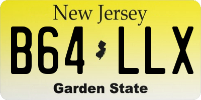 NJ license plate B64LLX