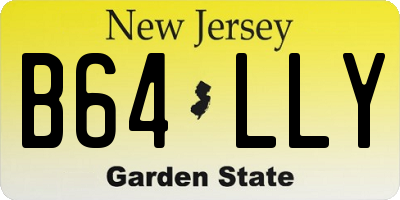 NJ license plate B64LLY
