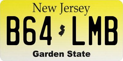 NJ license plate B64LMB