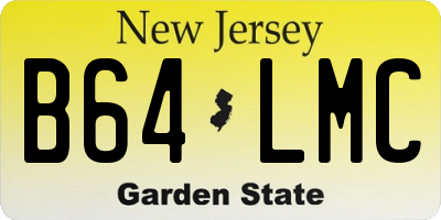 NJ license plate B64LMC